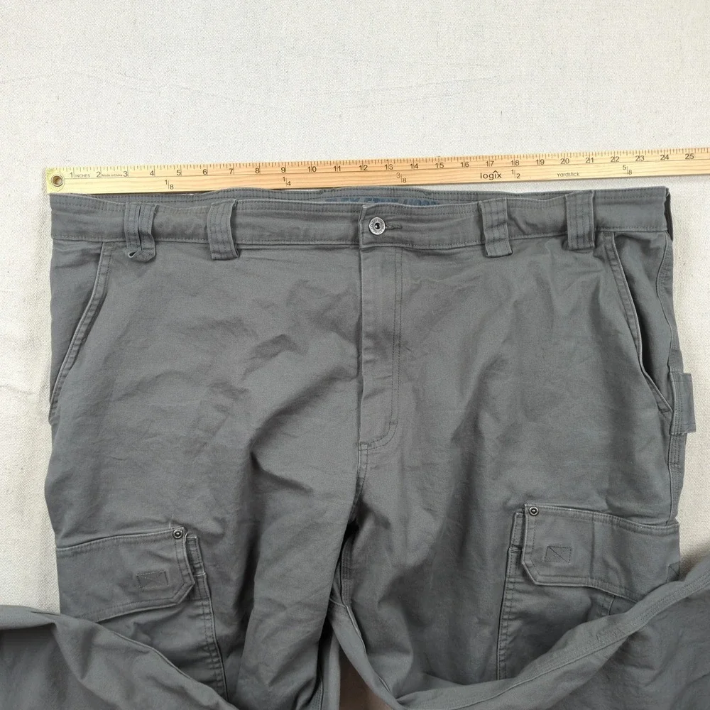 Duluth Trading Pants Mens 48x34 Khaki Flex Fire Hose Cargo Relaxed Utility